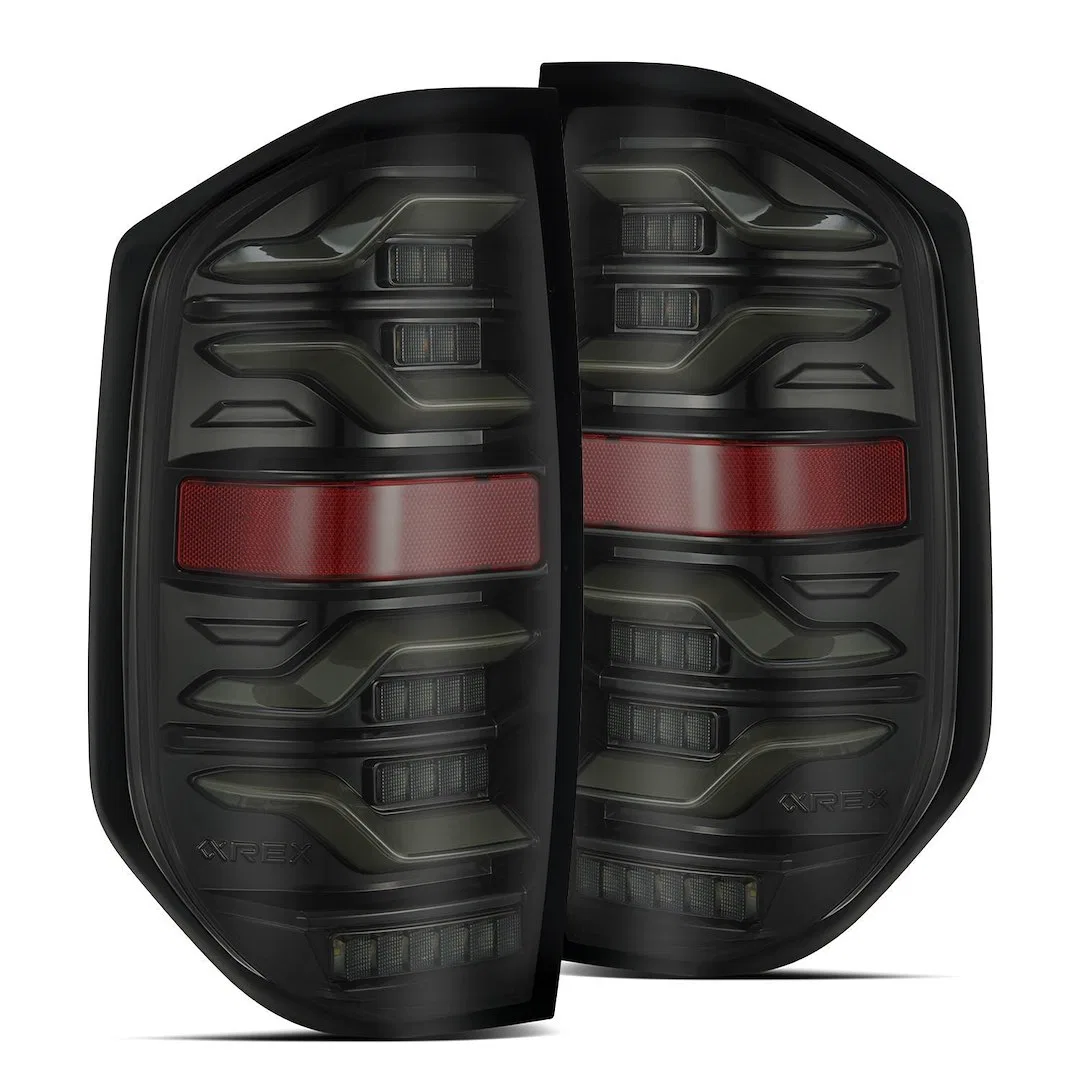672030 – ALPHAREX USA Tail Light Assembly, LED Clear Lens Alpha Black Housing Red Parking Or Brake Light/ Amber Turn ...